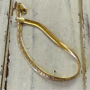 Stamped vermeil textured reversible bracelet